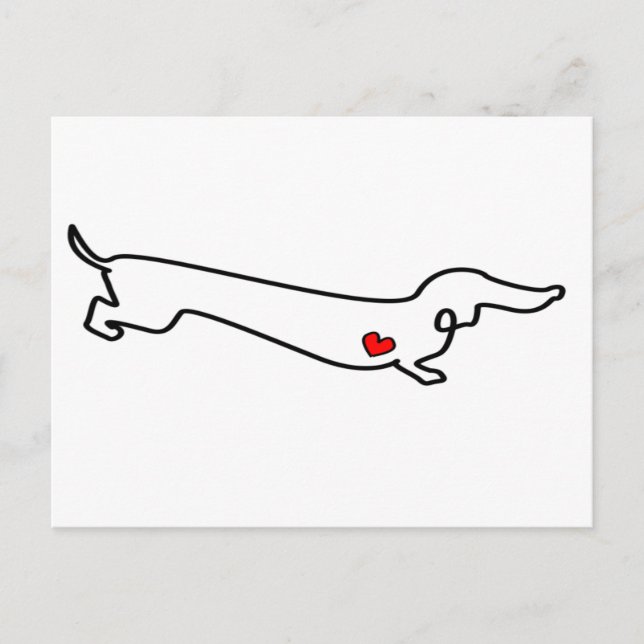 Cartão Postal Dachshund Love (Frente)