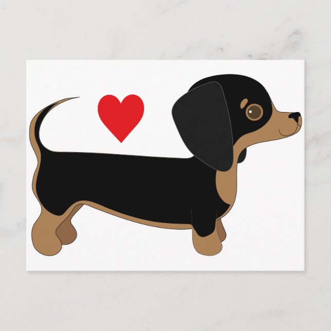 Cartão Postal Dachshund Love (Frente)
