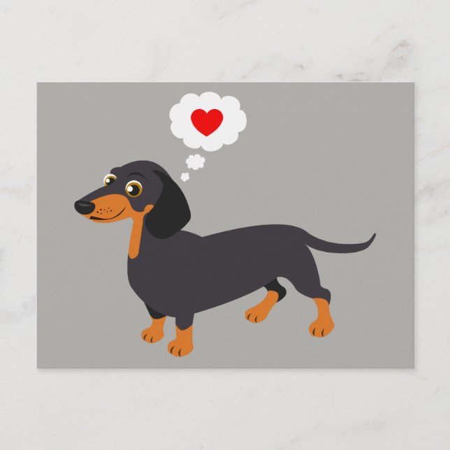 Cartão postal Dachshund Love Doxie Heart (Frente)
