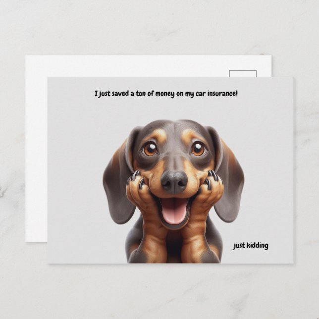 Cartão postal Dachshund para Rir (Frente/Verso)