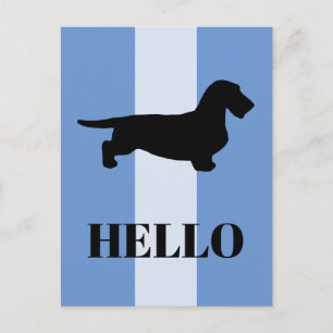 Cartão Postal Dachshund Pelo Rijo - Silhueta 1
