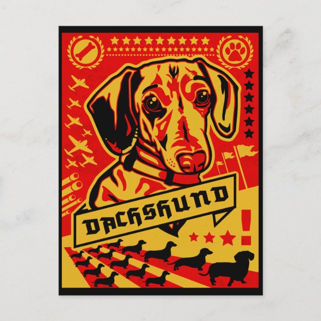 Cartão Postal Dachshund Propaganda (Frente)