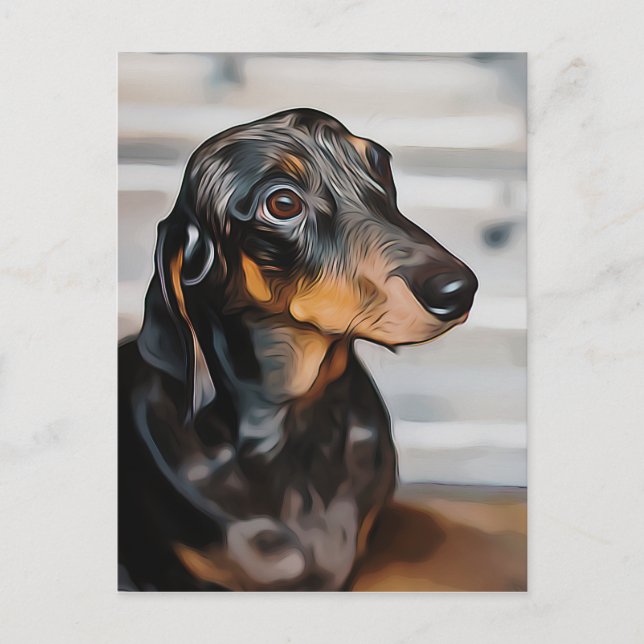 Cartão Postal Dachshund The Marble Girl Poster (Frente)