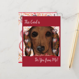 CARTÃO POSTAL DACHSHUND VERMELHO          
