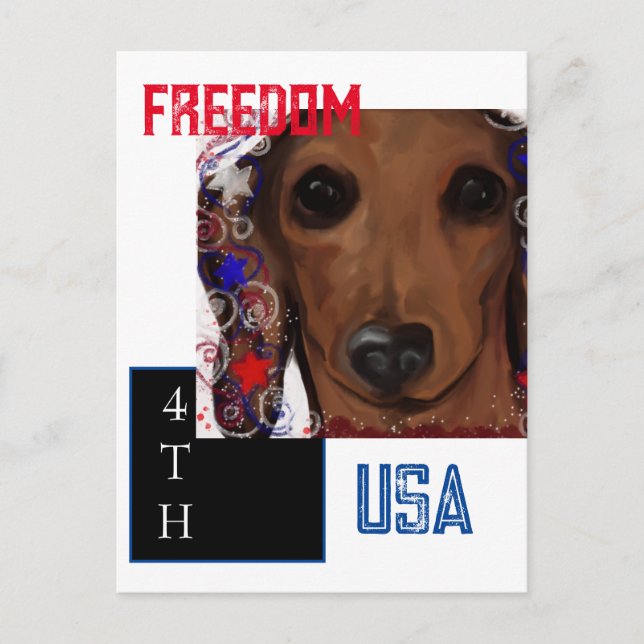 Cartão Postal Dachshund Vermelho      (Frente)
