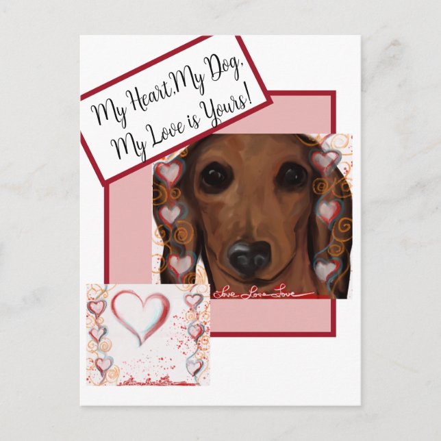 Cartão Postal Dachshund Vermelho   (Frente)