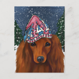 CARTÃO POSTAL DACHSHUND VERMELHO