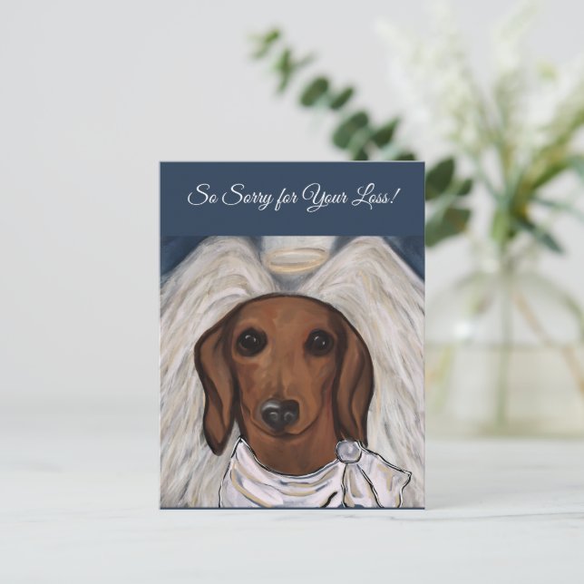 Cartão Postal Dachshund Vermelho (Em pé/Frente)