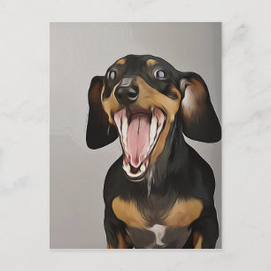 Cartão Postal Dachshund Yawning Dachshund Birthday Poster
