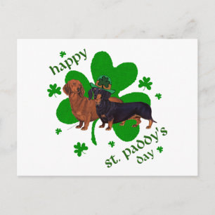 Cartão Postal Dachshunds Dia de São Patrício