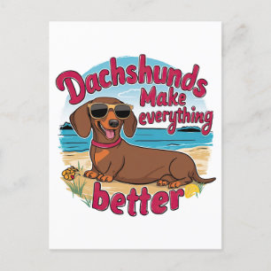 Cartão Postal Dachshunds Fazem Tudo Melhor