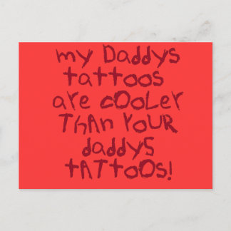 Cartão Postal Daddys Tattoos Rock