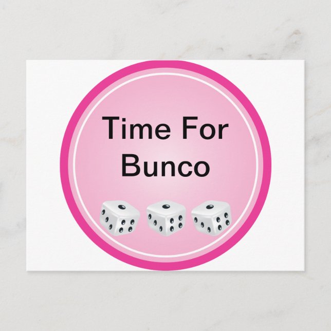 Cartão Postal dados com círculo rosa personalizável (Frente)