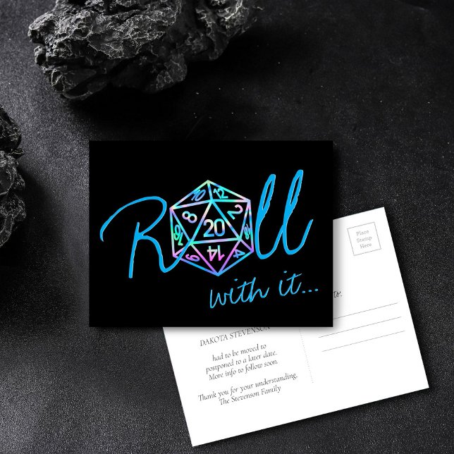 Cartão Postal Dados de RPG | Holo Fantasy Tabletop Gamer Adiados (Criador carregado)