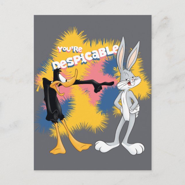 Cartão Postal DAFFY DUCK™ & INSETOS BUNNY™ "Você é desprezível" (Frente)