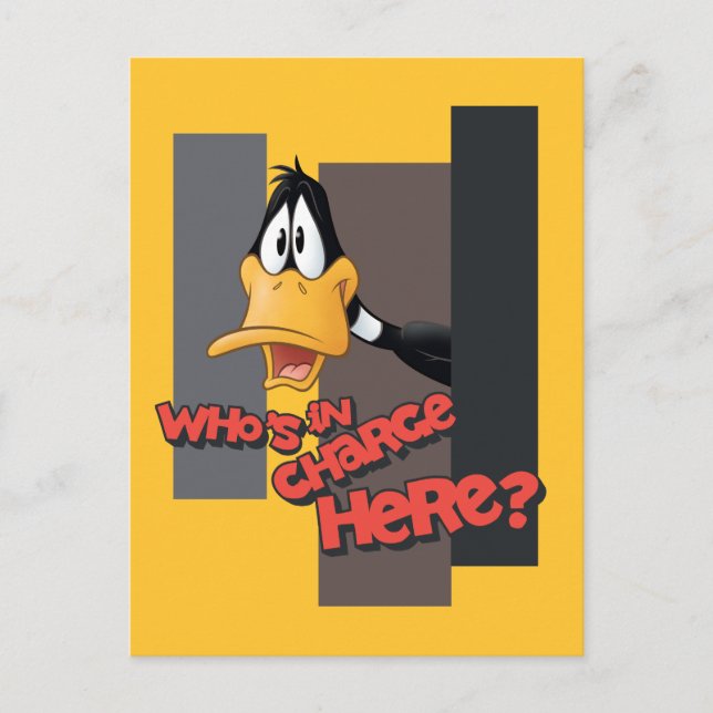 Cartão Postal DAFFY DUCK™ "Quem está no comando aqui" (Frente)