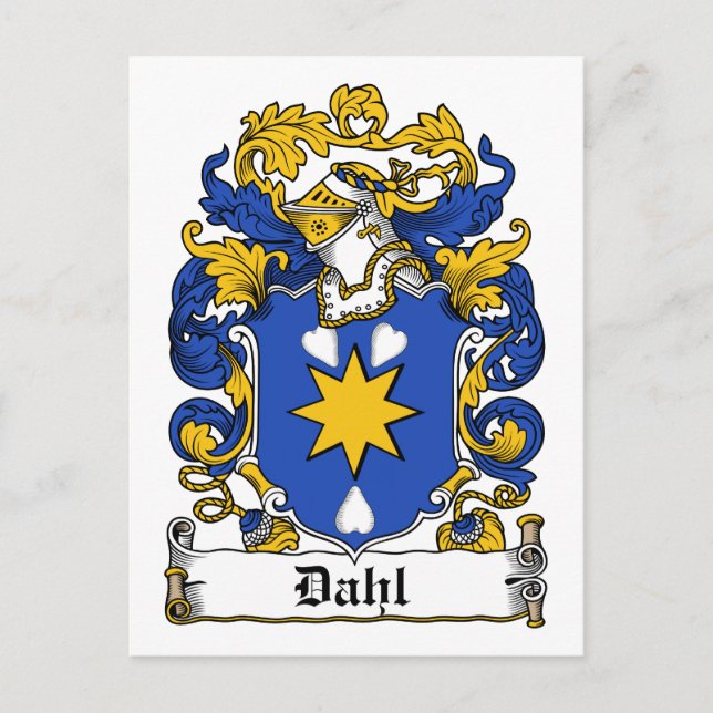 Cartão Postal Dahl Family Crest (Frente)