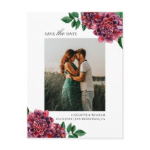 Dahlias. Aquarela floral de jardim Save the Date
