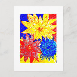 Cartão Postal Dahlias Contraste