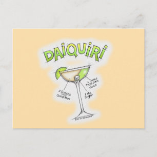 CARTÃO POSTAL DAIQUIRI RECIPE COCKTAIL ART