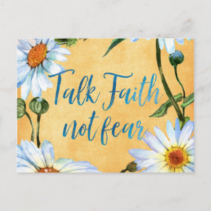 Cartão Postal Daisies com citação de Faith