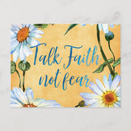 Cartão Postal Daisies com cotação de fé