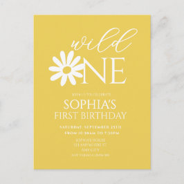 Cartão Postal Daisy Birthday Party Bohmian Wild One 1st Birthday