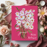 Cartão Postal Daisy Buquê Happy Birthday<br><div class="desc">Personalize este cartão com o seu próprio texto no verso! Procure mais no meu compro!</div>