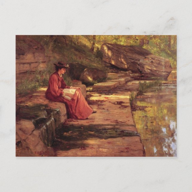 Cartão Postal Daisy by the River by Theodore Clement Steele (Frente)