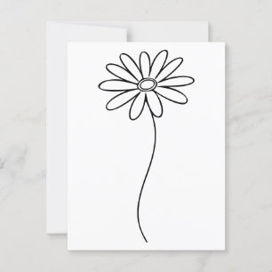 Cartão Postal Daisy Floral Art Minimalista