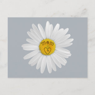 Cartão Postal Daisy Flower Para A Mãe Arte Personalizar O Fundo