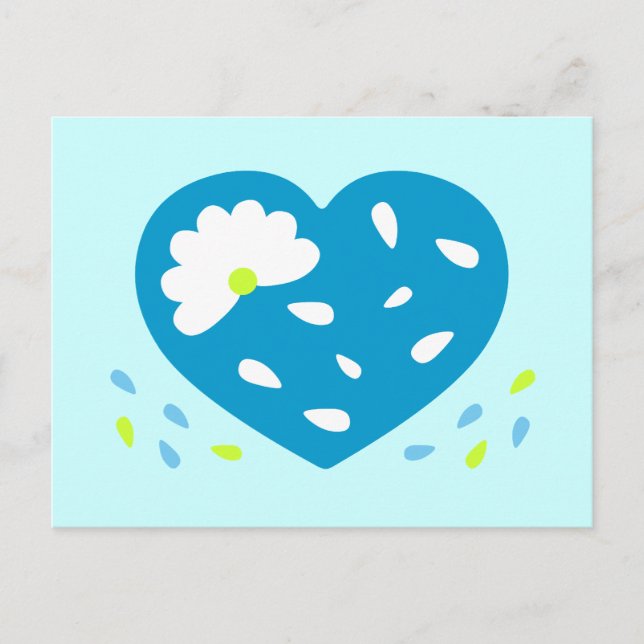 Cartão Postal Daisy Heart (Frente)