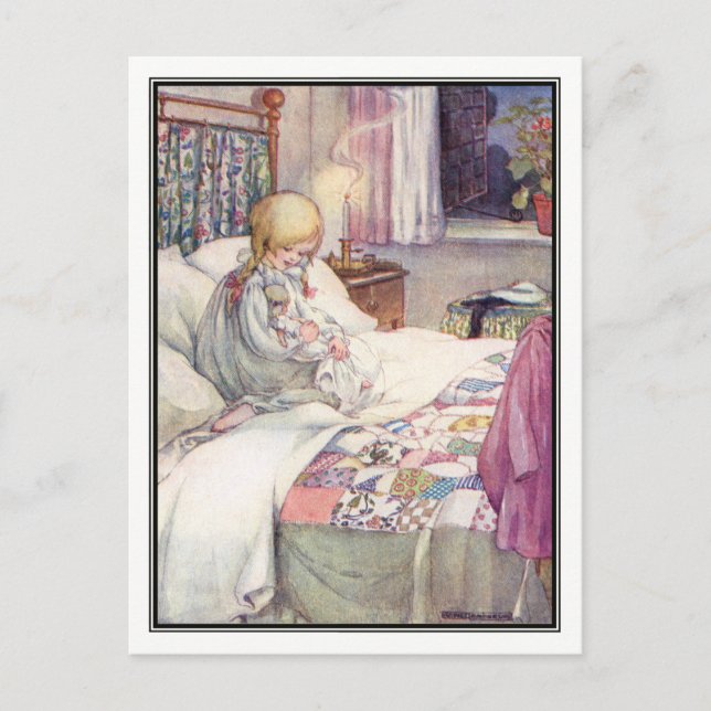 Cartão Postal Daisy My Dolly por Anne Anderson (Frente)