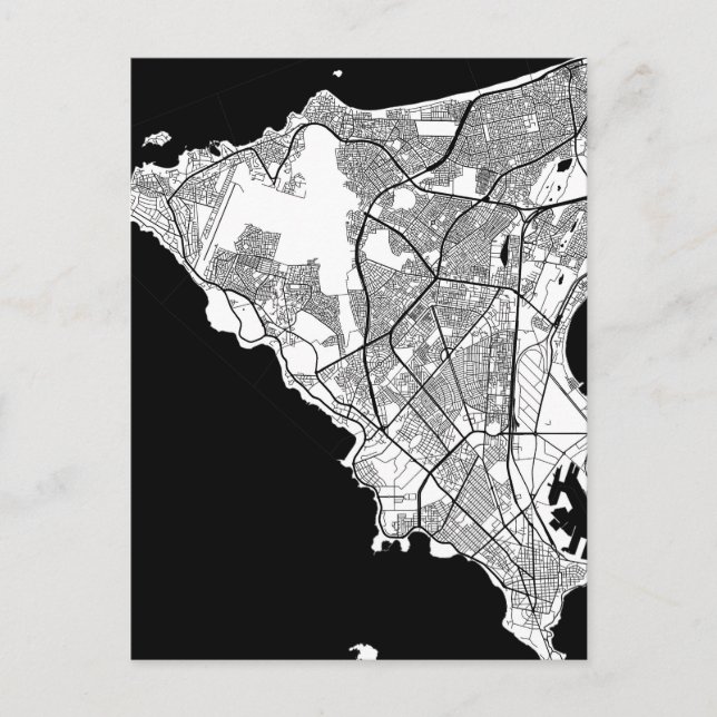 Cartão Postal Dakar Senegal Map (Frente)