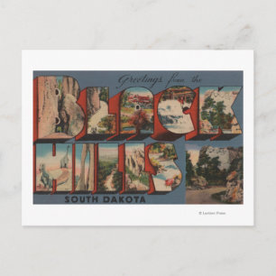 Cartão Postal Dakota do Sul - Colinas Negras - Monte Rushmore