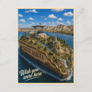 Cartão Postal Dakota do Sul   Wish You Were Here   State Series