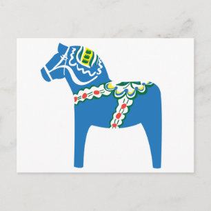 Cartão Postal Dalahäst   Cavalo Dala azul