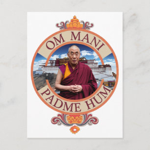 Cartão Postal Dalai Lama Palácio Potala Om Mani Padme Hum