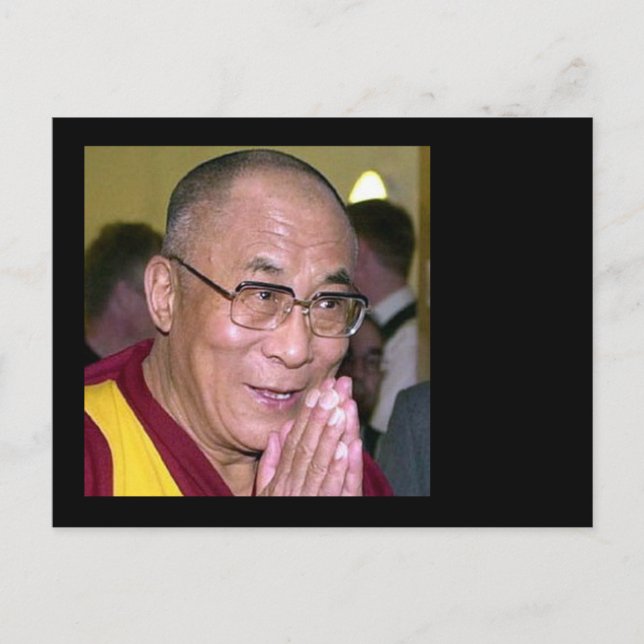 Cartão Postal Dalai Lama Rezando pela Paz Mundial (Frente)