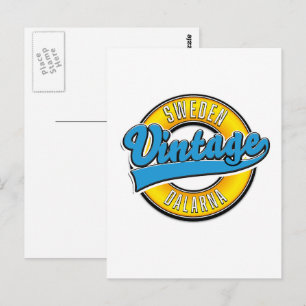 Cartão Postal Dalarna Suécia vintage