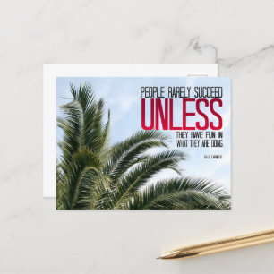 Cartão Postal Dale Carnegie Inspirational Cote "Divirta-se"