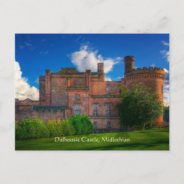 Cartão Postal Dalhousie Castle, Midlothian, Escócia (Frente)