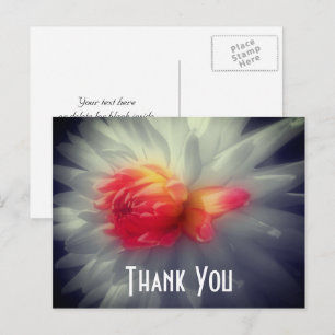 Cartão Postal Dália Flor Cor Parcial Obrigado