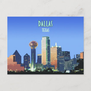 Cartão Postal Dallas Centro Texas Vintage