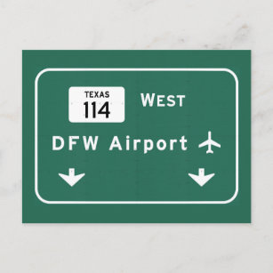 Cartão Postal Dallas Ft Worth DFW Airport 114 Interstate Texas -