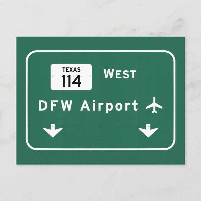 Cartão Postal Dallas Ft Worth DFW Airport 114 Interstate Texas - (Frente)