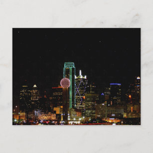 Cartão Postal Dallas Skyline à Noite