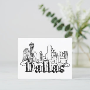 Cartão Postal Dallas Skyline Art Design Dallas Skyline Design
