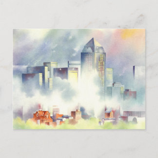 Cartão Postal "Dallas Skyline" Dramática Cityscape Por Scot Howd