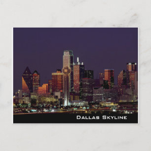 Cartão Postal Dallas Skyline no Cartão-postal noturno